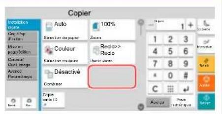 Copier Auto 100% Coupier Couleur Reclo>> Reclo Désactivé Combiner Copy Page 10 Auto 1 2 3 4 5 6 7 8 9 0 # Aoutique Place Toutique Aoutique Boutique