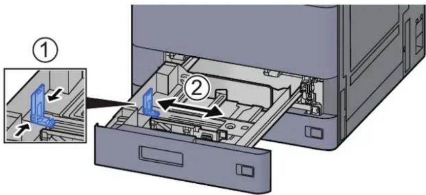 OLIVETTI d-Color MF3555 - Régler le guide de la longueur du papier jusqu'au format de papier désiré. - 1