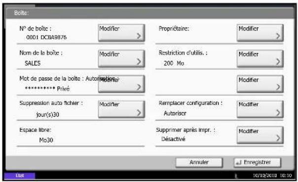 OLIVETTI d-Copia 8000MF plus - Création de nouvelles Boîtes personnalisées lorsque l'administration des connexions d'utilisateur est activée - 1