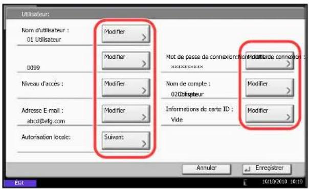 OLIVETTI d-Copia 8000MF plus - Connexion d'un utilisateur possédant les droits d'administrateur - 1