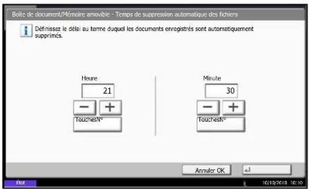 OLIVETTI d-Copia 8000MF plus - Réglage de l'heure de suppression des documents - 1