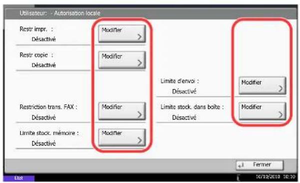 OLIVETTI d-Copia 8000MF plus - Ajout d'un utilisateur (liste utilisateur local) - 3