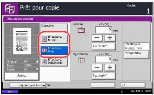 OLIVETTI d-Copia 8000MF plus - Effacement bordure pour la page verso - 1