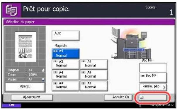 OLIVETTI d-Copia 8000MF plus - Utilisation de la touche Entrée (☐)← - 1