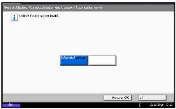 OLIVETTI d-Copia 8000MF plus - Autorisation invité - 1