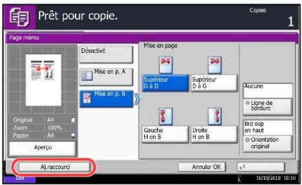OLIVETTI d-Copia 8000MF plus - Ajout de raccourcis - 1