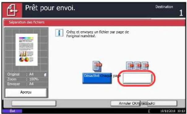 OLIVETTI d-Copia 8000MF plus - Séparation des fichiers - 1