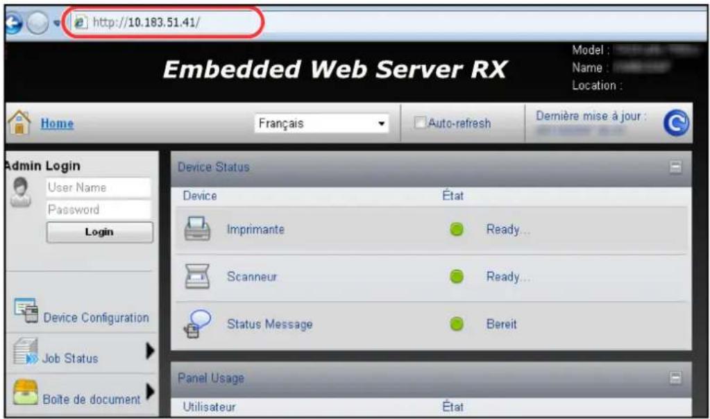 OLIVETTI d-Copia 8000MF plus - Embedded Web Server RX (paramètres e-mail) - 1