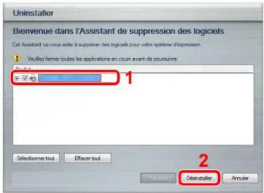 Uninstaller Bienvenue dans l'Assistant de suppression des logiciels Cet Assistant va vous aider à supprimer des logiciels pour votre système d'expression. 1 Veruiez ferner toutes les applications en cours avant de poursuivre. ☑ Yes 2 Déinstaller Em 30%