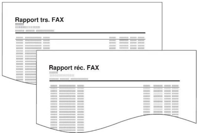 Rapport trs. FAX Rapport réc. FAX