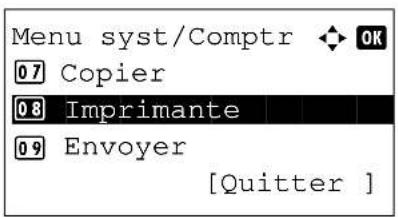 Menu syst/Comptr 07 Copier 08 Imprimante 09 Envoyer [Quitter ]