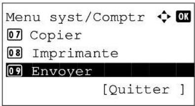 Menu syst/Comptr 07 Copier 08 Imprimante 09 Envoyer [Quitter ]