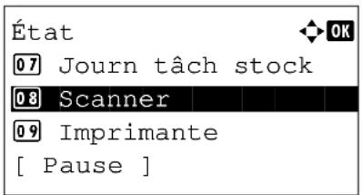 État 07 Journ tâch stock 08 Scanner 09 Imprimante [ Pause ]