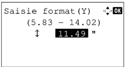 Saisie format(Y) ⋆ OK (5.83 - 14.02) ↓ 11.49 "