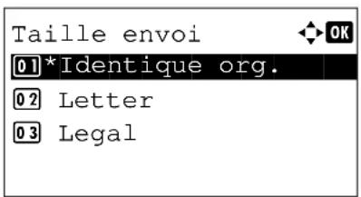 Taille envoi 01*Identique org. 02 Letter 03 Legal