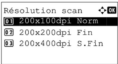 Résolution scan OK 01 200x100dpi Norm 02 200x200dpi Fin 03 200x400dpi S.Fin