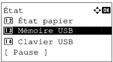 État 12 État papier 13 Mémoire USB 14 Clavier USB [ Pause ]