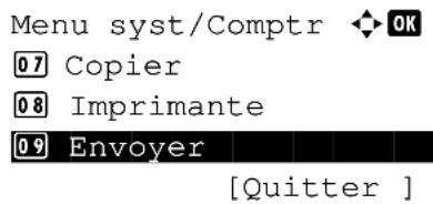 Menu syst/Comptr ◆ OK 07 Copier 08 Imprimante 09 Envoyer [Quitter ]