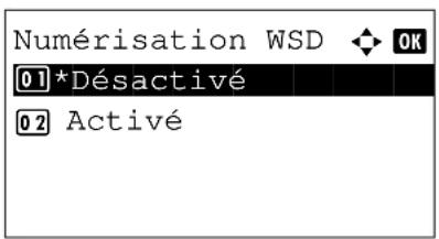 Numérisation WSD 01*Désactivé 02 Activé