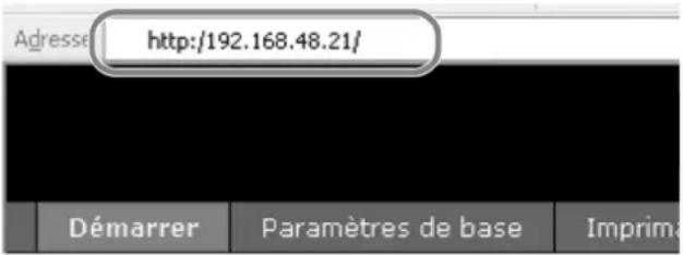 Adresse http:/192.168.48.21/ Démarrer Paramètres de base Imprima