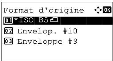 Format d'origine 01 *ISO B5 02 Envelop. #10 03 Enveloppe #9