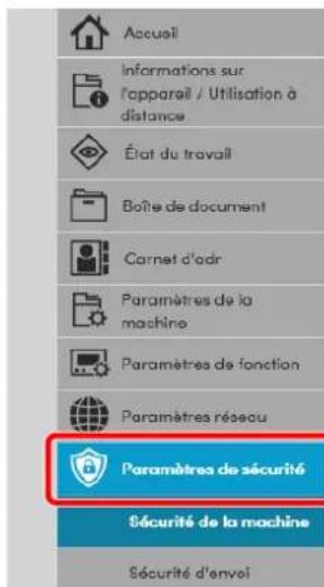 OLIVETTI d-Copia 5002MF - Configurer les paramètres de sécurité. - 1