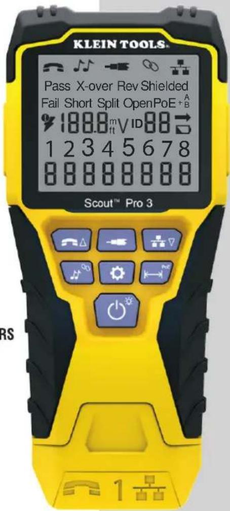 KLEIN TOOLS Pass X-over Rev Shielded Fail Short Split OpenPoE A B 188.8mV ID 88 1 2 3 4 5 6 7 8 8 8 8 8 8 8 8 Scout™ Pro 3 RS 1