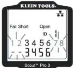 KLEIN TOOLS Fail Short Open 1 ID 1 1 2 3 4 5 6 7 8 -- 3456 / | Scout™ Pro 3