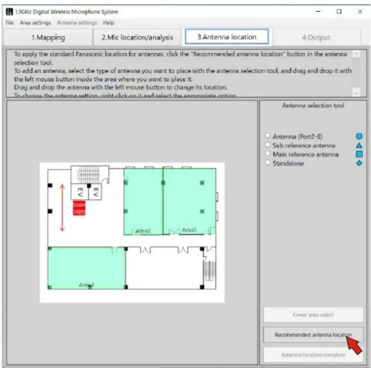 PANASONIC WX-SA250 - Réalisez l'emplacement des antennes recommandé. - 1