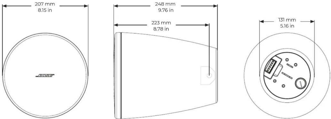 BOSE DesignMax DM3P - Product Dimensions - 1