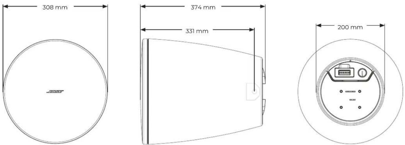 BOSE DesignMax DM6PE - 製品寸法 - 1