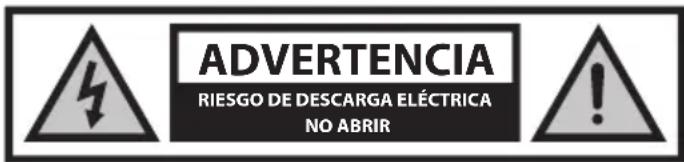 ADVERTENCIA RIESGO DE DESCARGA ELÉCTRICA NO ABRIR
