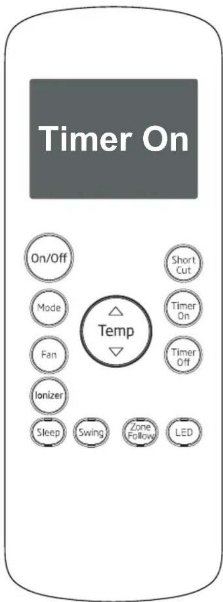 Timer On On/Off Short Cut Mode Timer On Fan Timer Off Ionizer Sleep Swing Zone Follow LED Temp
