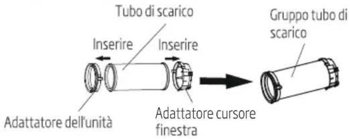 Tubo di scarico Inserire Inserire Adattatore dell'unità Adattatore cursore finestra Gruppo tubo di scarico