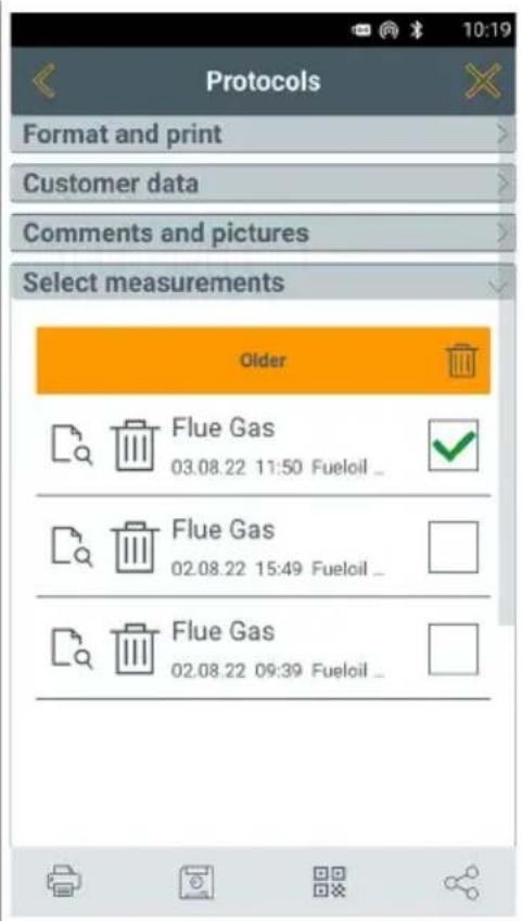 Testo 300 - Mesures enregistrées (Protocols) - 2