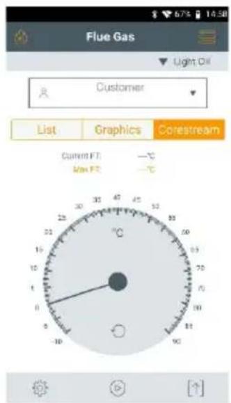 Testo 300 - Type d'affichage des valeurs de mesure Flux fumées (Corestream) - 1