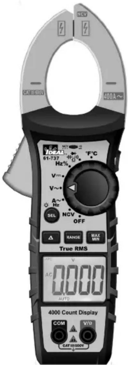 IDEAL 61-737 - 61-737 400-Amp AC Clamp Meter Operation and Safety Manual - 1