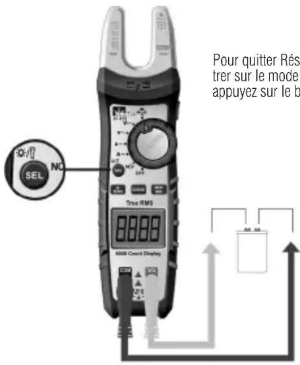 Pour quitter Rés trer sur le mode appuyez sur le b SEL NO True RMS 6000 Courd Display
