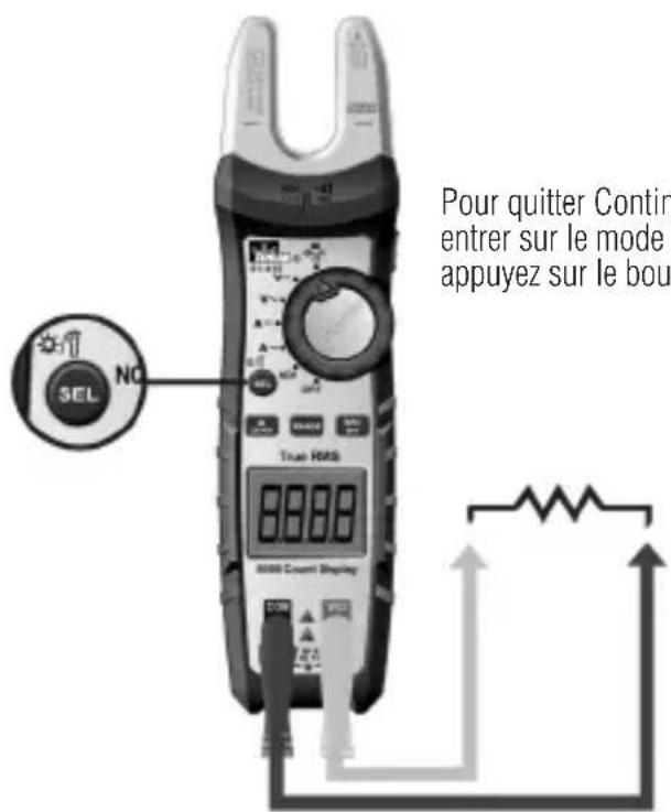 Pour quitter Contin entrer sur le mode appuyez sur le bou