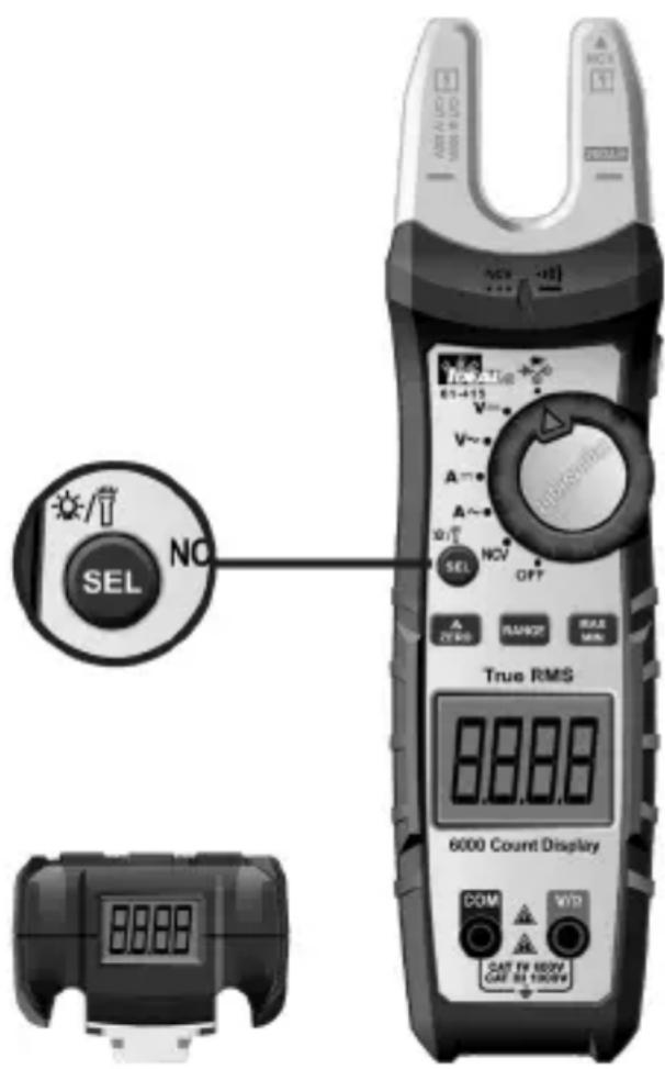 SEL NO True RMS 6000 Count Display COM WTR CAT FF 100V CAT FF 100W