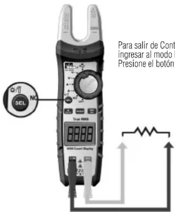 Para salir de Cont ingresar al modo I Presione el botón SEL NO True RMS 8888 6000 Current Display