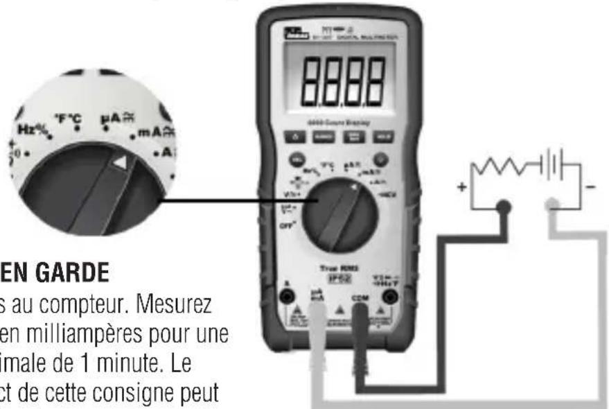EN GARDE s au compteur. Mesurez en milliampères pour une male de 1 minute. Le et de cette consigne peut