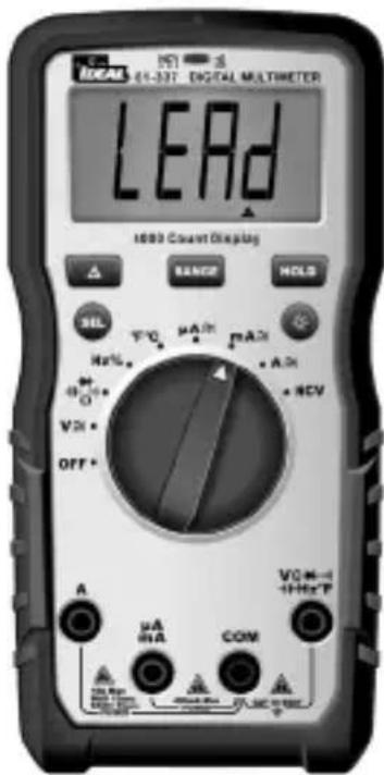 LOCAL 64-327 DIGITAL MULTIMETER LEAD 1000 Count Display RANGE HCLS SEL FIO μA% MAX HRC + A + NCV VDC + OFF+ A μA COM VDC=1 +1Hz F 1000Ω 100Ω 100Ω 100Ω 100Ω 100Ω 100Ω 100Ω 100Ω 100Ω 100Ω 100Ω 100Ω 100Ω 100Ω 100Ω 100Ω 100Ω 100Ω 100Ω 100Ω VCC=1 +1Hz F