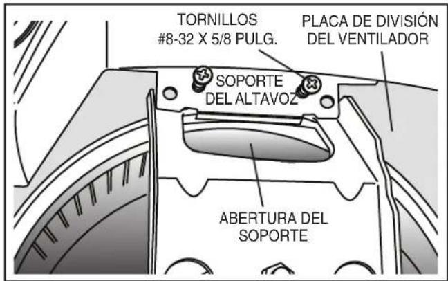 TORNILLOS #8-32 X 5/8 PULG. PLACA DE DIVISIÓN DEL VENTILADOR SOPORTE DEL ALTAVOZ ABERTURA DEL SOPORTE