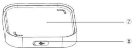 Technical diagram of a device casing with labeled parts ⑦ and ⑧