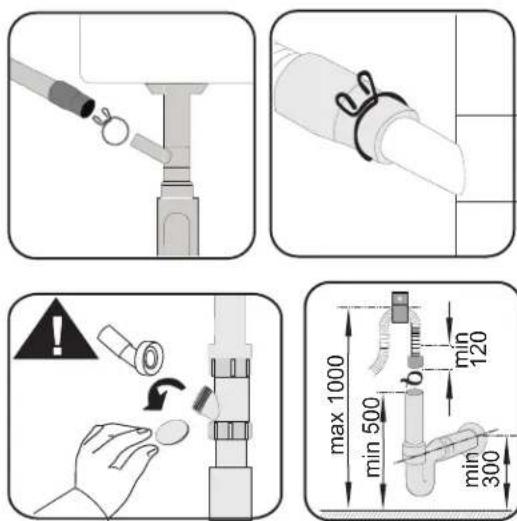 THOMSON TDW4714WH - Connection to the drain - 1