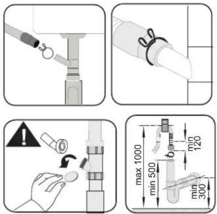 THOMSON TDW4714WH - Raccordement du conduit d'évacuation - 1