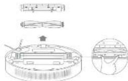 Technical diagram showing mechanical assembly and cross-section view with labeled components and a magnified detail.