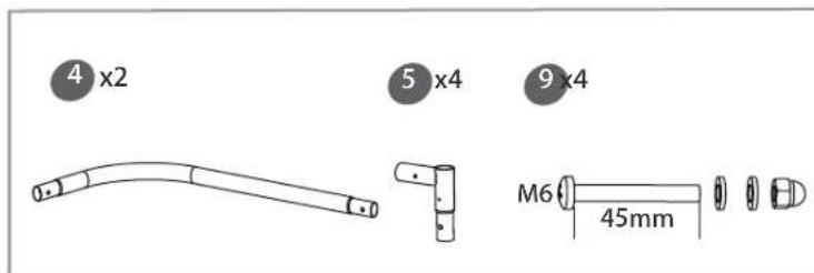 4 x2 5 x4 9 x4 M6 45mm
