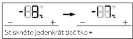 -88τ Stiskněte jedenkrát tlačitko + - - - +